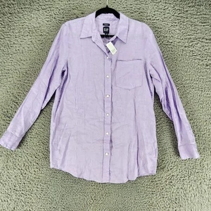 Camisa GAP para mujer pequeña alta púrpura 100 % lino novio abotonada *NUEVA CON ETIQUETAS* - Imagen 1 de 10