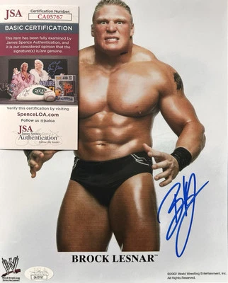 FOTO FIRMADA AUTOGRAFIADA 8X10 WWE Brock Lesnar certificado de autenticidad JSA CA05767 Foto 1 de 3