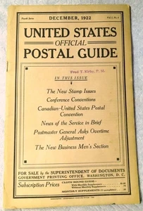 Collectible United States Official Postal Guide December 1922 - Picture 1 of 4