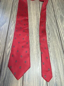 Calvin Klein Silk Tie Red Solid Geometric Men Necktie 58” long - Picture 1 of 9