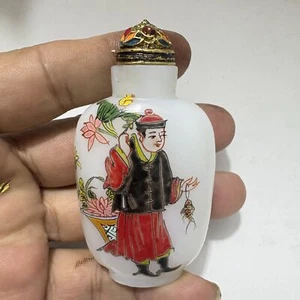 Ancient Chinese Beijing collection, pure hand-painted, glass,  snuff bottle - Picture 1 of 9
