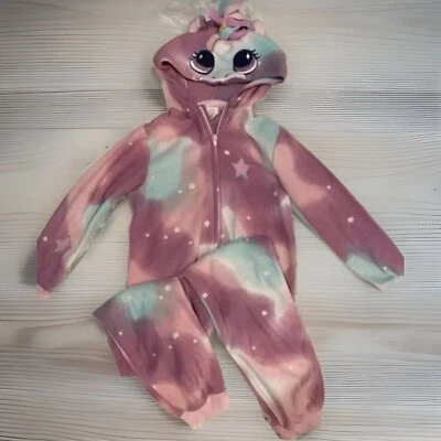 Pijama polar Cat & Jack manga larga cremallera completa de una pieza rosa púrpura capucha XL Foto 1 de 4