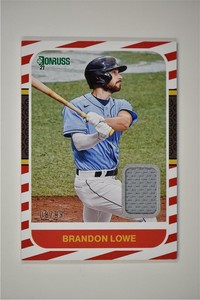 2021 Donruss Retro Relic 1987 Materials Red #87-BL Brandon Lowe - Rays /99