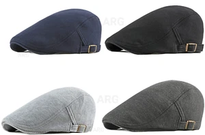Mens Flat Cap Gatsby Ivy Irish Wool Newsboy Hat Hunting Cabbie Hat Adjustable - Picture 1 of 9