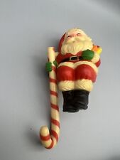 VINTAGE Christmas SANTA CLAUS  with candy cane  Stocking Holder  - COLLECTIBLE