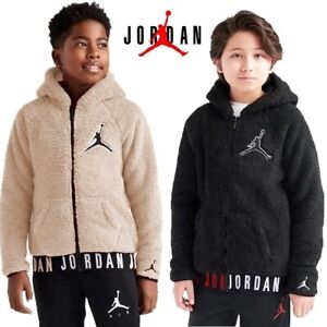 NWT Nike Air Jordan Boys Jumpman Sherpa Fleece Zip Hoodie