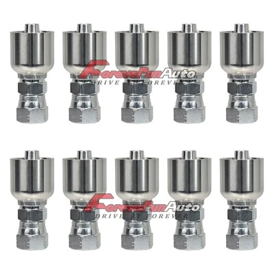 FOREVERUNAUTO 10 PK FJX-06-06 3/8" Hydraulic Hose x 3/8" JIC Female Swivel Fitting 10643-6-6