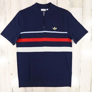 Adidas Shirt Men's Small Originals 1/2 Zip Wool Pullover 3 Stripe Trefoil NEW - Picture 1 of 15