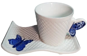 Juego de tazas de té y platillos Butterfly Demitasse Espresso Golden Star Imports porcelana - Imagen 1 de 15