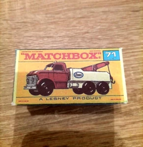 Matchbox Regular Wheels No71 Wreck Truck "Blue ESSO" - Replica / Copy Box only - Picture 1 of 3