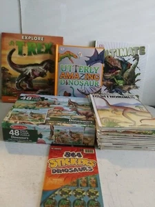 Lot of 16 Dinosaur Themed Children Educational Books & Toy with Sound + Puzzle - Picture 1 of 23