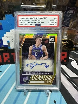 PSA 9/10 2017-18 Donruss Optic BOGDAN BOGDANOVIC GOLD AUTO Signature Series RC - Image 1 of 3