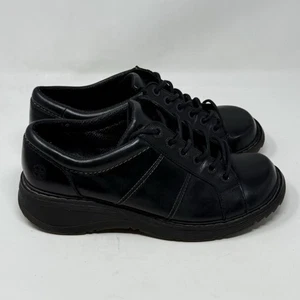 Dr Martens Bailey Wedge Oxford Shoes Womens 10 Black Leather Chunky Punk Goth - Picture 1 of 16