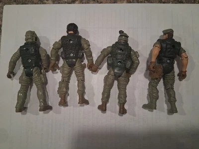 Lot of 4 Chap Mei & Other Army Military Action Poseable Figures 4" Tall - Image 1 of 4
