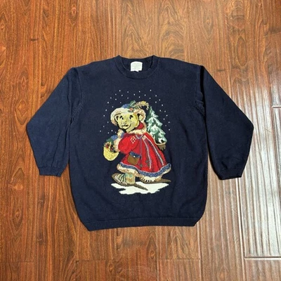 Suéter de Navidad Susan Bristol Vintage Años 90 Talla XL Santa Bear 1994 Vacaciones Foto 1 de 3