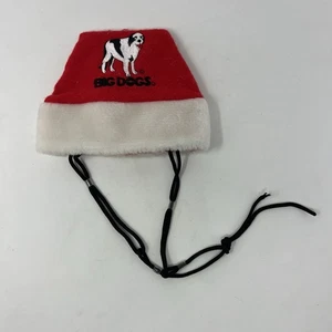 Sombrero de Papá Noel Big Dogs bordado difícil de encontrar defectuoso raro - Imagen 1 de 8