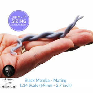 Schwarze Mamba Paarung Miniatur Replik von Animal Den Miniatures - 10 mm bis 7" Größen - Bild 1 von 5