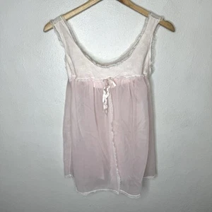 Vintage Henson Kickernick Babydoll Negligee Women’s Small Pastel Pink Open Front - Picture 1 of 14