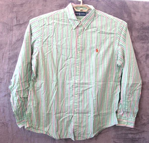 Ralph Lauren Camicia Uomo XL Classica Oxford Business Preppy Y2K Riga Verde - Foto 1 di 11