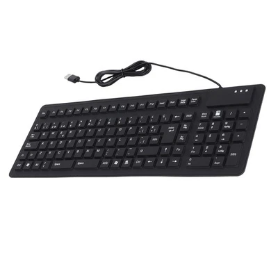 Keyboard 108 Key Spanish USB Wired Portable Foldable Quiet Waterproof Dustproof - Image 1 of 4
