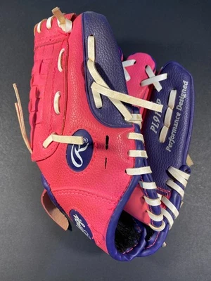 Guante de béisbol Rawlings niñas T-Ball/jóvenes rosa y púrpura 9" PL91PP Foto 1 de 4