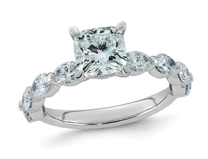 2.50 Carat (ctw VS, F) Certified Lab-Grown Diamond Engagement Ring 14K Gold - Picture 1 of 5