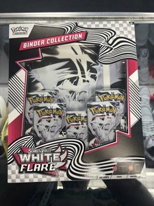 NEW SEALED POKEMON WHITE FLARE BINDER COLLECTION BOX PIKACHU CHARIZARD RARE - Picture 1 of 2