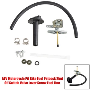 Fuel Petcock Shut Off Switch Valve w/Fuel Lines Part For ATV Motorcycle Pit Bike - Foto 1 di 9