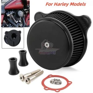Filtro de admisión de filtro de aire negro para Harley Touring Road King Softail Dyna 93-17 - Imagen 1 de 12