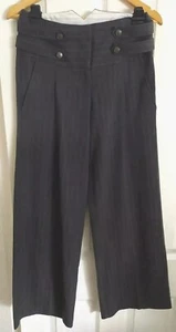 Ladies Grey Trousers ,Hight waist ,Cassic Stripes. W32 L31 ,size 8 Atmosphere - Picture 1 of 10