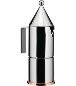Alessi La Konische 90002/6 - Kaffeekanne Von Design Aldo Rot Stahl Kupfer 6 Cups - Bild 1 von 11
