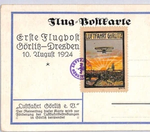 GERMANY Air Mail 1924 FIRST FLIGHT *LUFTFAHRT GÖRLITZ* Dresden ZD237 - Picture 1 of 8