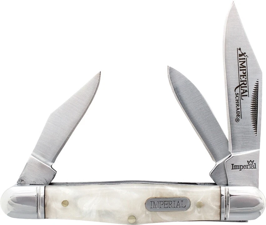 Schrade Stockman Knife Cracked Ice Handle Stainless 3 Blades, Imperial - Image 1 of 1