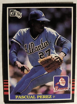 1985 Donruss Pascual Perez Baseball Card #507 Braves Pitcher Mid-Grade - Image 1 of 2