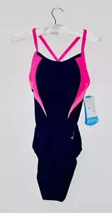 NWT Aqua Sphere Women's Jasmine Navy Blue 1-pc Tank Swimsuit sz 12 - Picture 1 of 9
