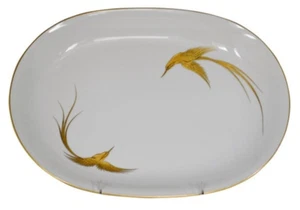 Heinrich Chiemsee H&C Selb Bavaria handbemalt Gold Vogel im Flug Platte 14" - Bild 1 von 6