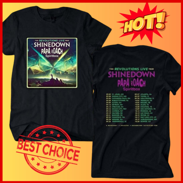 Limited Shinedown Music Shirt, Merch Vintage Revolutions Live Tour 2023  Tickets Album Planet Zero Graphic Tee 90s Y2K Gi