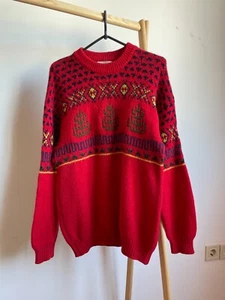 United Colors Of Benetton Vintage 90's Pattern Wool Sweater Size EUR 48 - Picture 1 of 9
