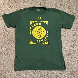 Camisa Oakland A's Under Armour Para Hombres L Grande Heatgear Manga Corta Béisbol Verde - Imagen 1 de 7