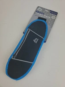 RBX Running/Walking Travel Waist Pack Zip Pocket Adjustable Blk / Blue Trim - Picture 1 of 3
