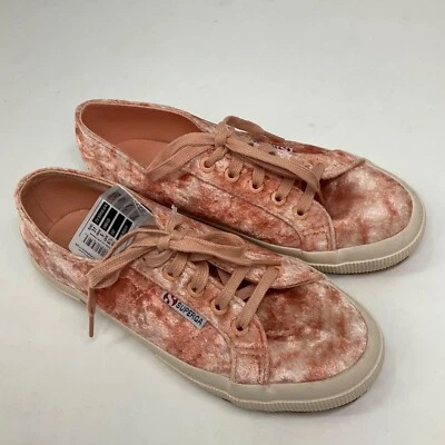 Женские бархатные кроссовки Superga 2700 цвет розовый персик размер 6,5 - Изображение 1 из 4