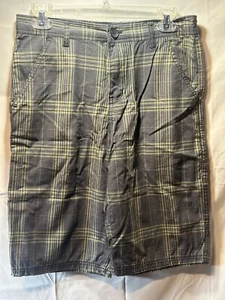 Calvin Klein Jeans Shorts Grey/Yellow Plaid Cotton Boy Youth Size 18 NWT - Picture 1 of 9