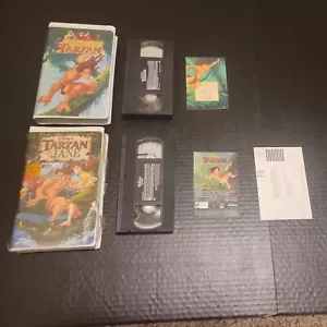 Disney Tarzan and Tarzan and Jane (VHS ,Clam Shell) Walt Disney VHS Tapes Lot - Imagen 1 de 7