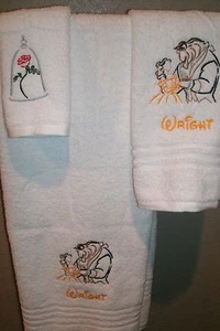 Personalisiertes 3-teiliges Badetuch-Set Beauty & Beast Dancing Sketch - Bild 1 von 5