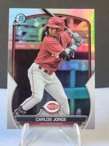 2023 Bowman Draft Chrome Carlos Jorge Refractor #BDC-105 Cincinnati Reds - Imagen 1 de 2