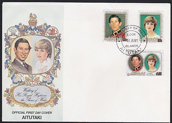 COOK IS AITUTAKI 1981 Diana - Royal Wedding set on FDC.....................B8488 - Image 1 of 1