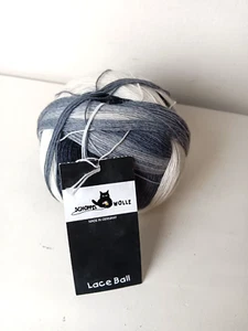 Schoppel Wolle Lace Ball Yarn Black Gray Off White Ombre 1 Skein - Picture 1 of 2