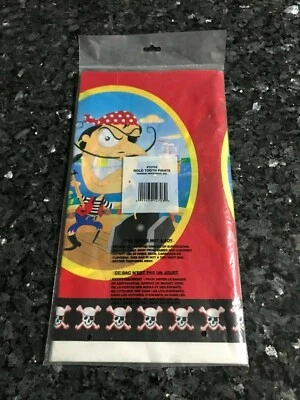GOLD TOOTH PIRATE Birthday Plastic Table Cover 54" x 84" NEW SEALED - Image 1 of 2