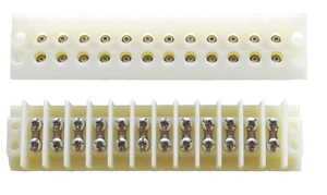(1x) 12 Pole - 20A - 600V AC/DC Double Row Terminal Block - Marathon 601-RZ-12 - Picture 1 of 1