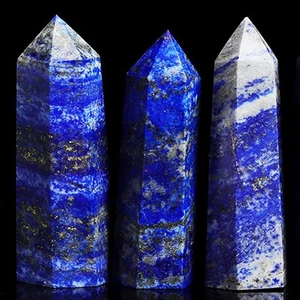 Lapis Lazuli Tower Point, Natural Blue Stone Gemstone Obelisk Wand Mineral - Picture 1 of 13